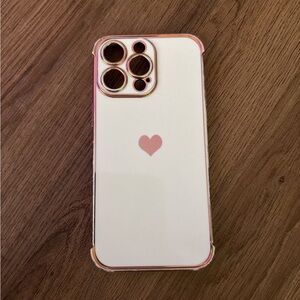 Heart Design Phone Case - Pink and White